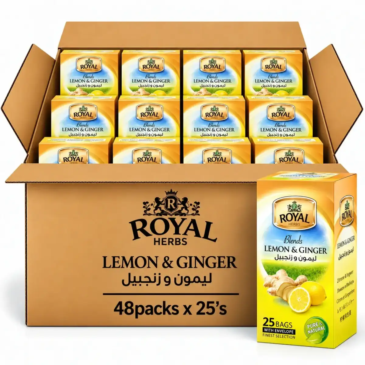Royal Herbs Lemon & Ginger Tea for Wholesale Orders